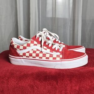 Vans Old Skool Red Checkboard Men's Size 10